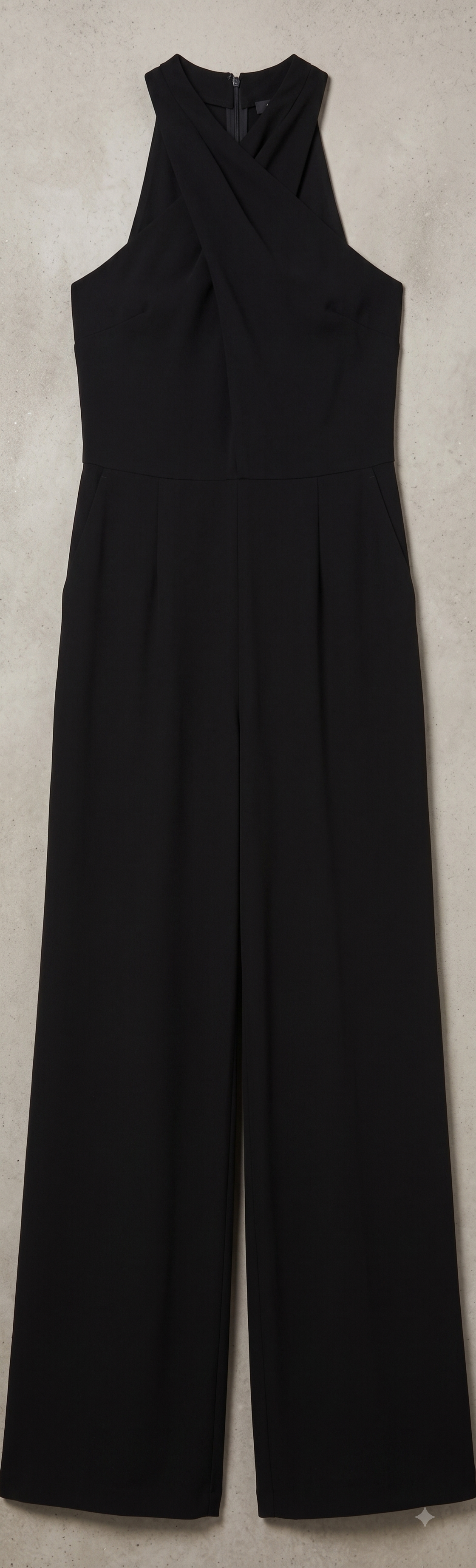 Adrianna Papell Halter Overlay Jumpsuit – Women's Formal, Black, Size 12
