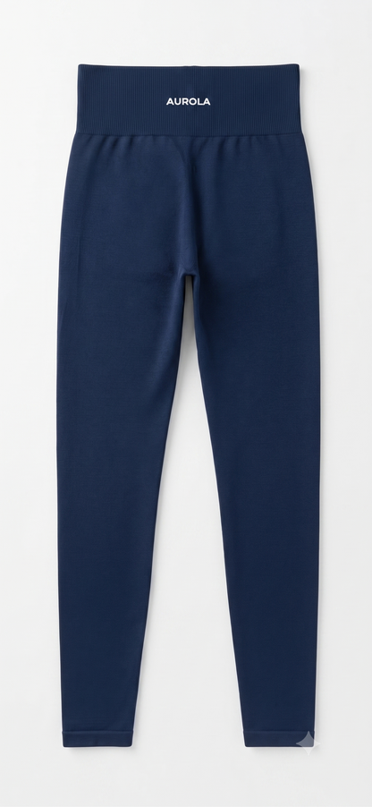 AUROLA Intensify Seamless Scrunch Legging – Women's 7/8 Yoga Pants, Tuxedo Blue, XL