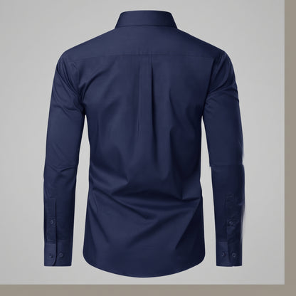 3-Pack Men's Long Sleeve Classic Dress Shirts (Black, Navy, White) Size Small
