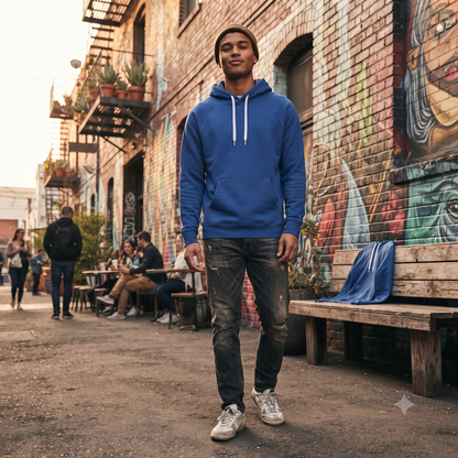 Men's Alternative Apparel Pullover Hoodie Pacific Blue Size 2XL