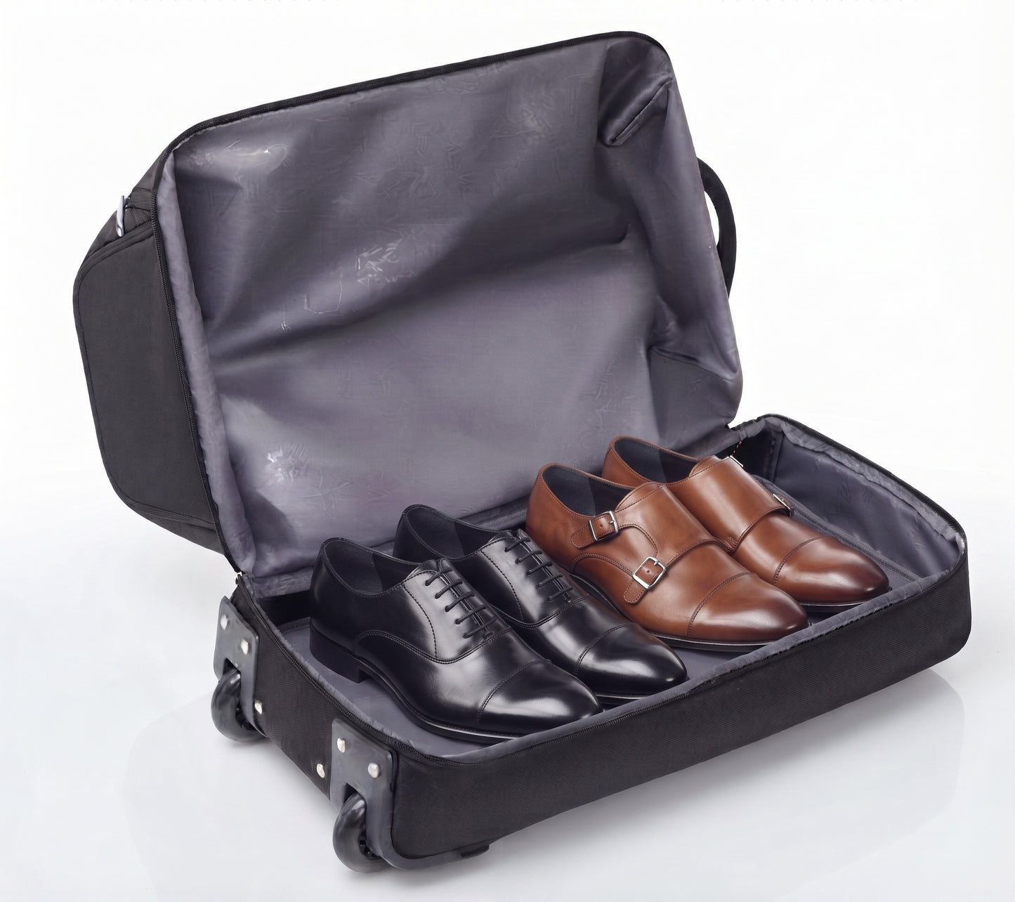 55L Rolling Duffel Bag with Wheels & Shoe Compartment – Water Resistant Travel Bag, 21.8x14.2x10.4"