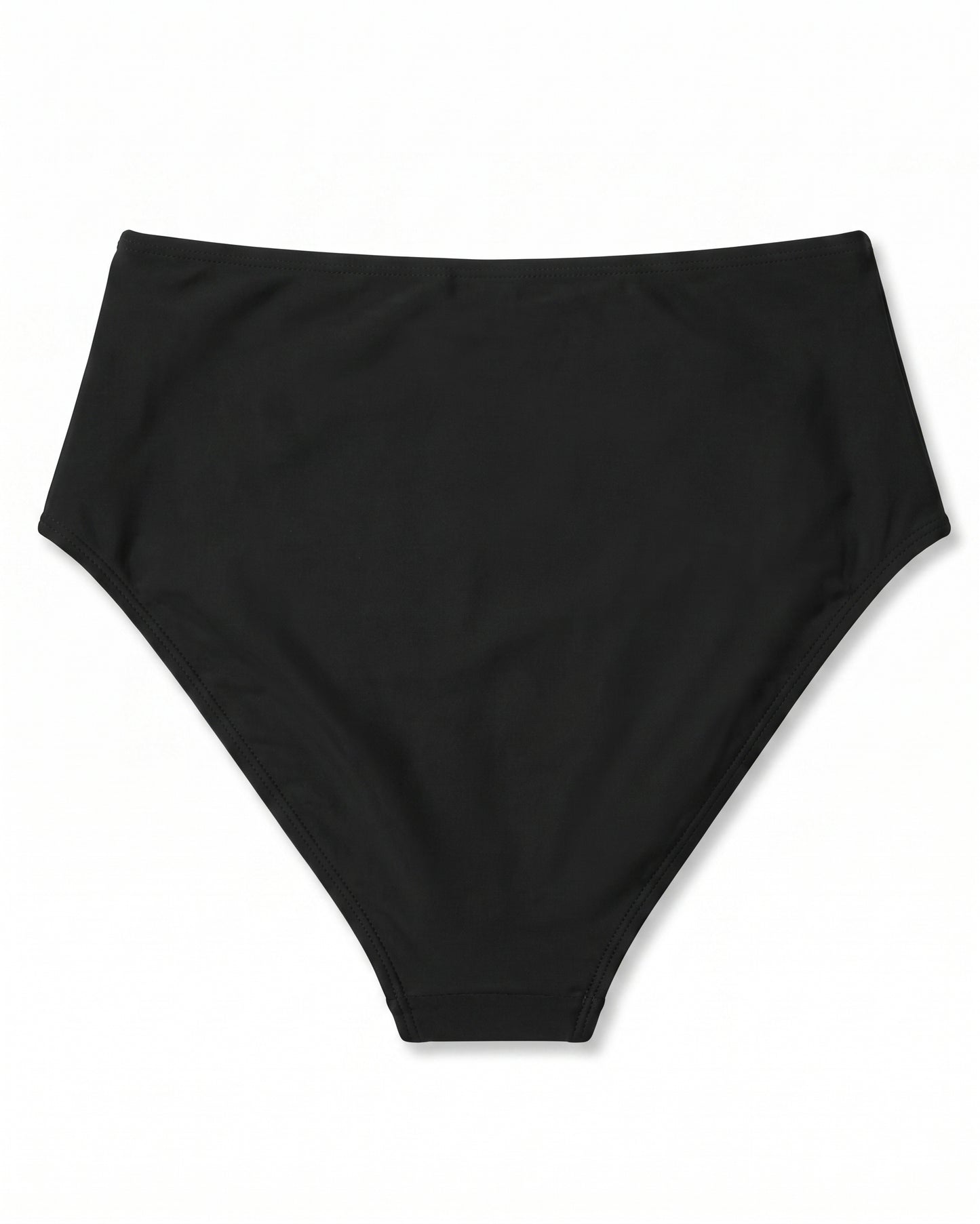 Tempt Me Women's High Cut High Waist Bikini Bottoms | Black | Small
