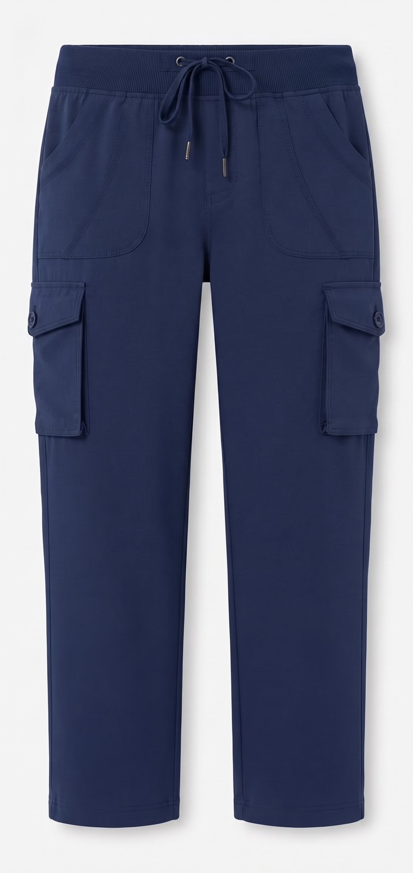 TBMPOY Womens Cargo Capris Hiking Lightweight Pants 6 Pockets Quick Dry Casual Outdoor Trip Loose Shorts Cropped Cotton Navy Large