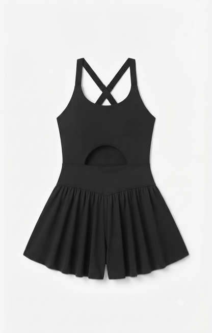 IUGA Workout Romper Tummy Control Padded Athletic Romper with Shorts Black Size Small