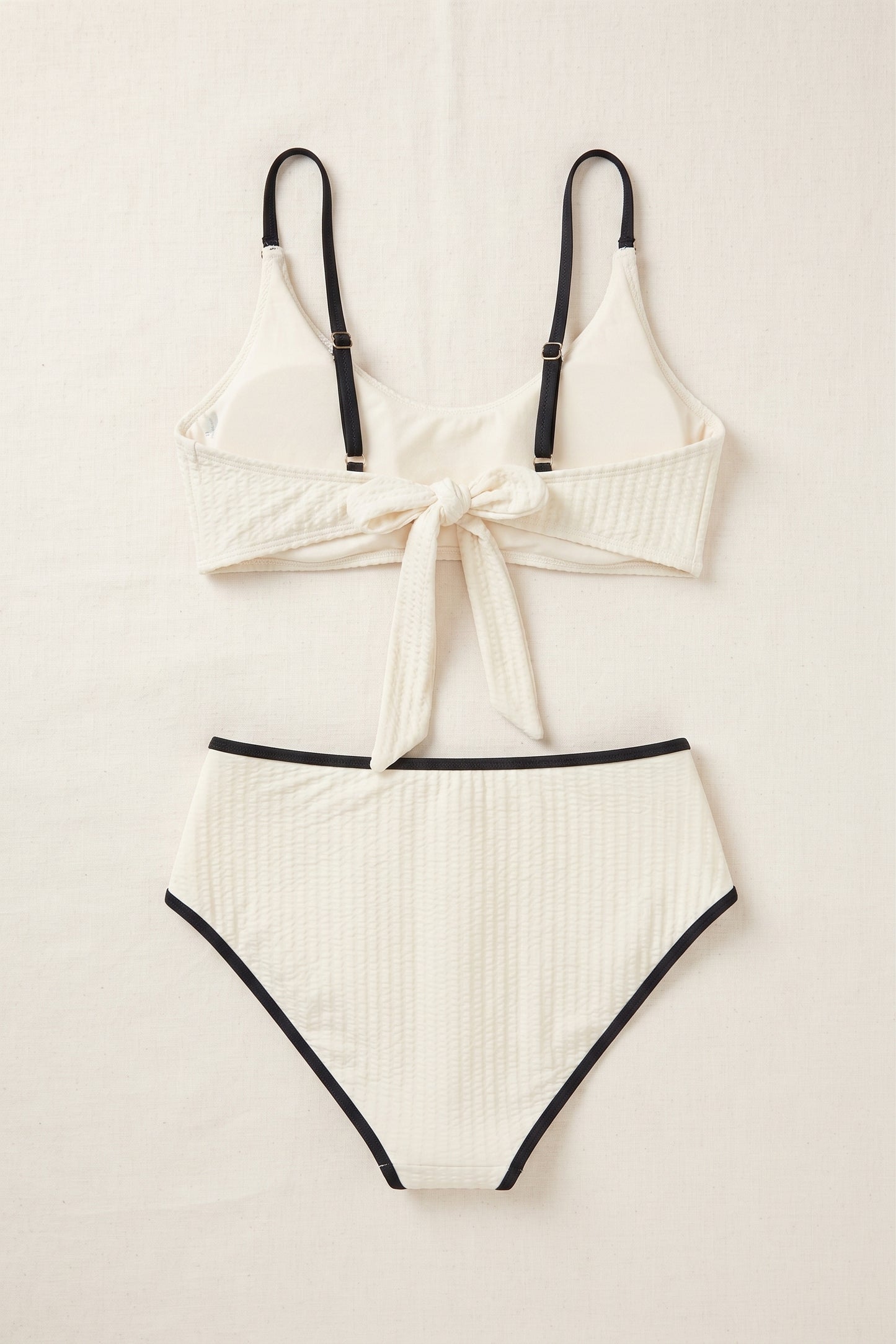 Vivola Women's Bikini Sets Color Block Two Piece Swimsuit Beige Size Medium