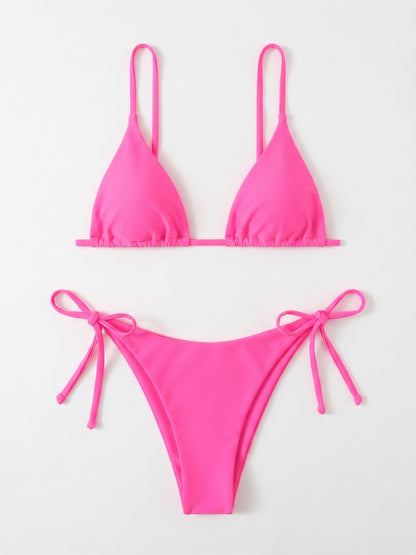 ZAFUL Women's Floral Triangle String Bikini – Pink, Size Medium