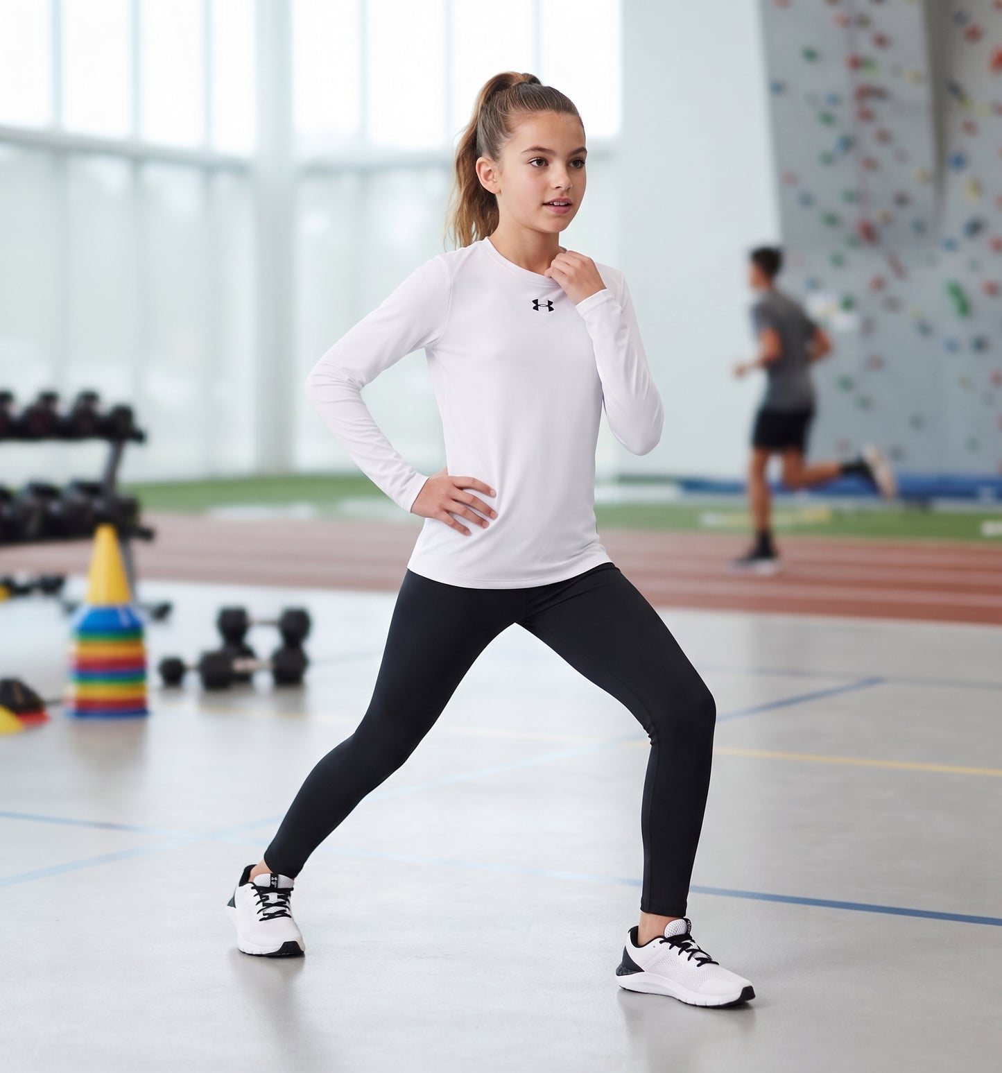 Under Armour Cold Gear Youth Girls , White & Black - Size Youth Small