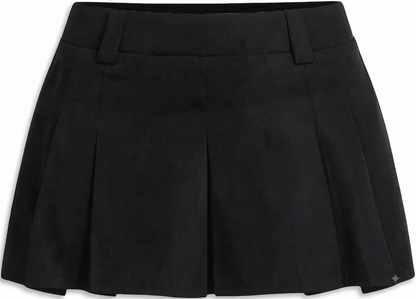 SweatyRocks Low Waist Pleated Mini Skirt – Women's, Black, X-Small