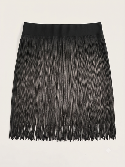 SEMATOMALA Split Tassel Bikini Cover-Up Mini Skirt – Women's, Black, XL