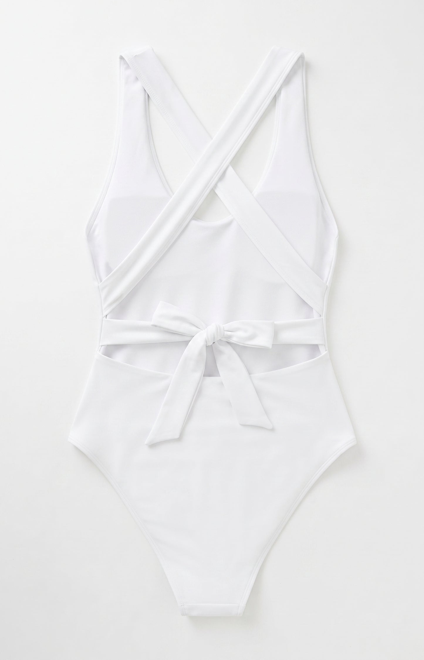 Lilosy Monokini Women's 1 Piece Swimsuit with Plunging Neckline Cross Back White Size Small