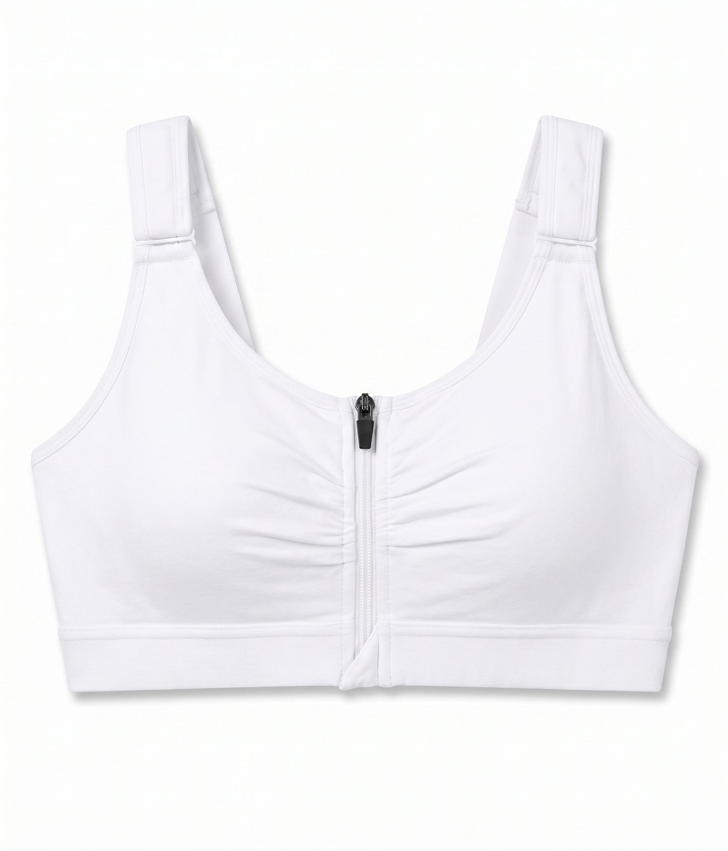 Women's BRABIC Zip Front Closure Everyday Bra – 2-Pack, Black & White, Small
