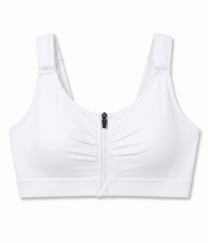 Women's BRABIC Zip Front Closure Everyday Bra – 2-Pack, Black & White, Small
