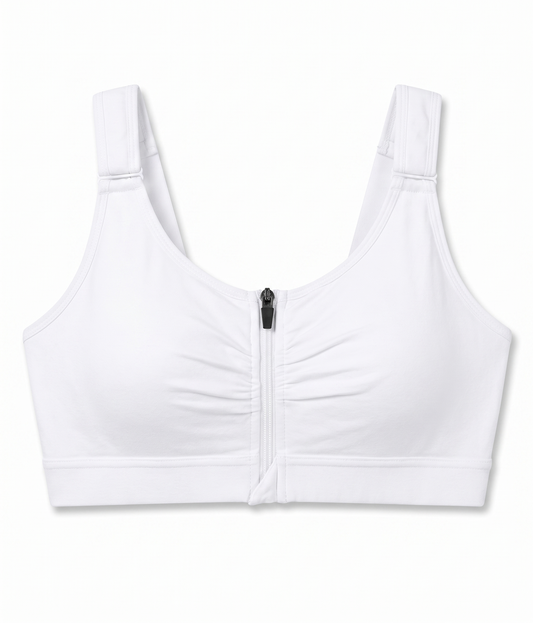 Women's BRABIC Zip Front Closure Everyday Bra – 2-Pack, Black & White, Small