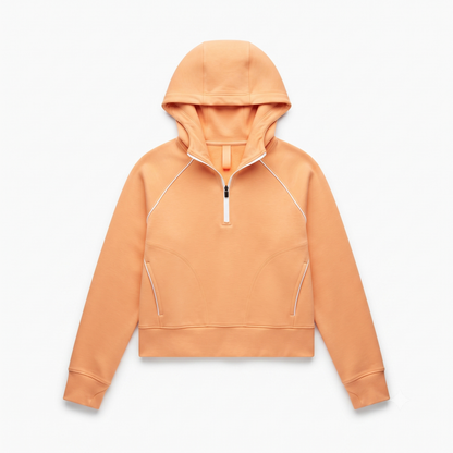 Women's DSG 1/4 Zip Sport Fleece Hoodie, Orange Size Large