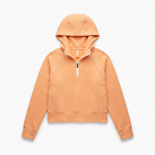 Women's DSG 1/4 Zip Sport Fleece Hoodie, Orange Size Large