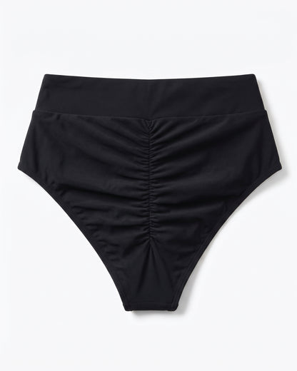 Tempt Me Women's High Waist Cheeky Bikini Bottoms | Tummy Control | Large (Bottoms Only)