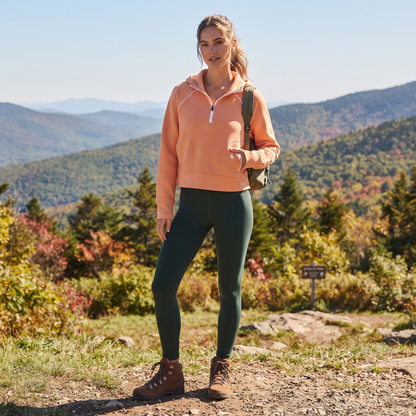 Women's DSG 1/4 Zip Sport Fleece Hoodie, Orange Size Large
