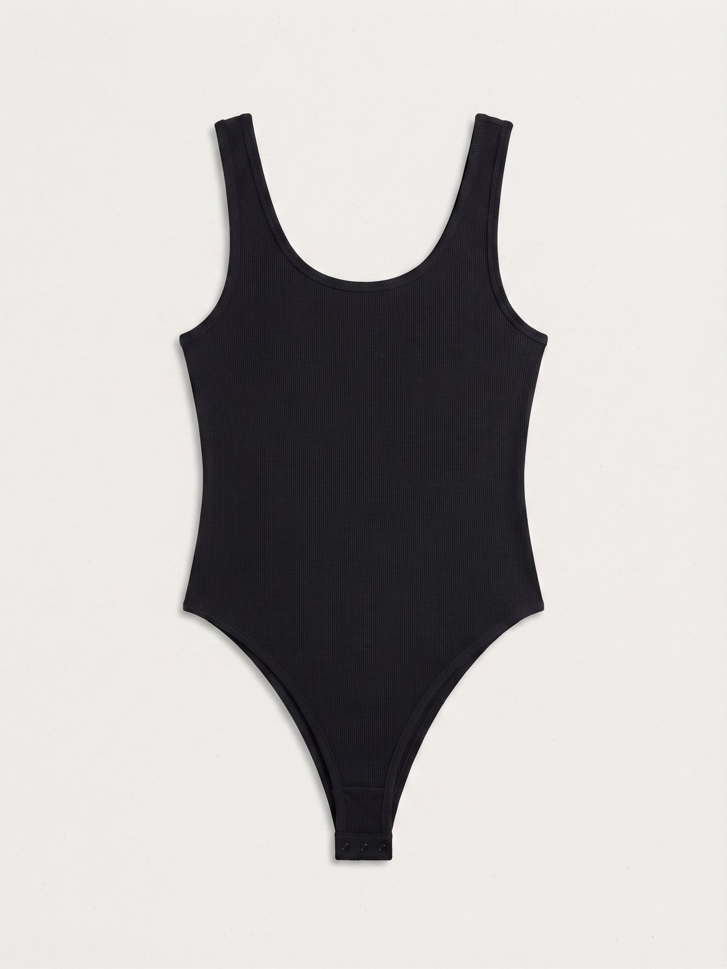 OYOANGLE Women's V Neck Ribbed Knit Tank Bodysuit Top Low Cut Fitted Bodysuits Leotard Black Medium