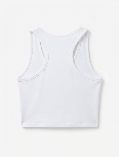 Women's Double Lined Racerback Crop Tank Top – Ultra-Soft Yoga & Athletic