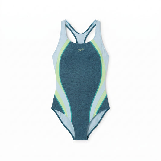 Speedo Heather Quantum Splice One-Piece Swimsuit – Women's Size 4