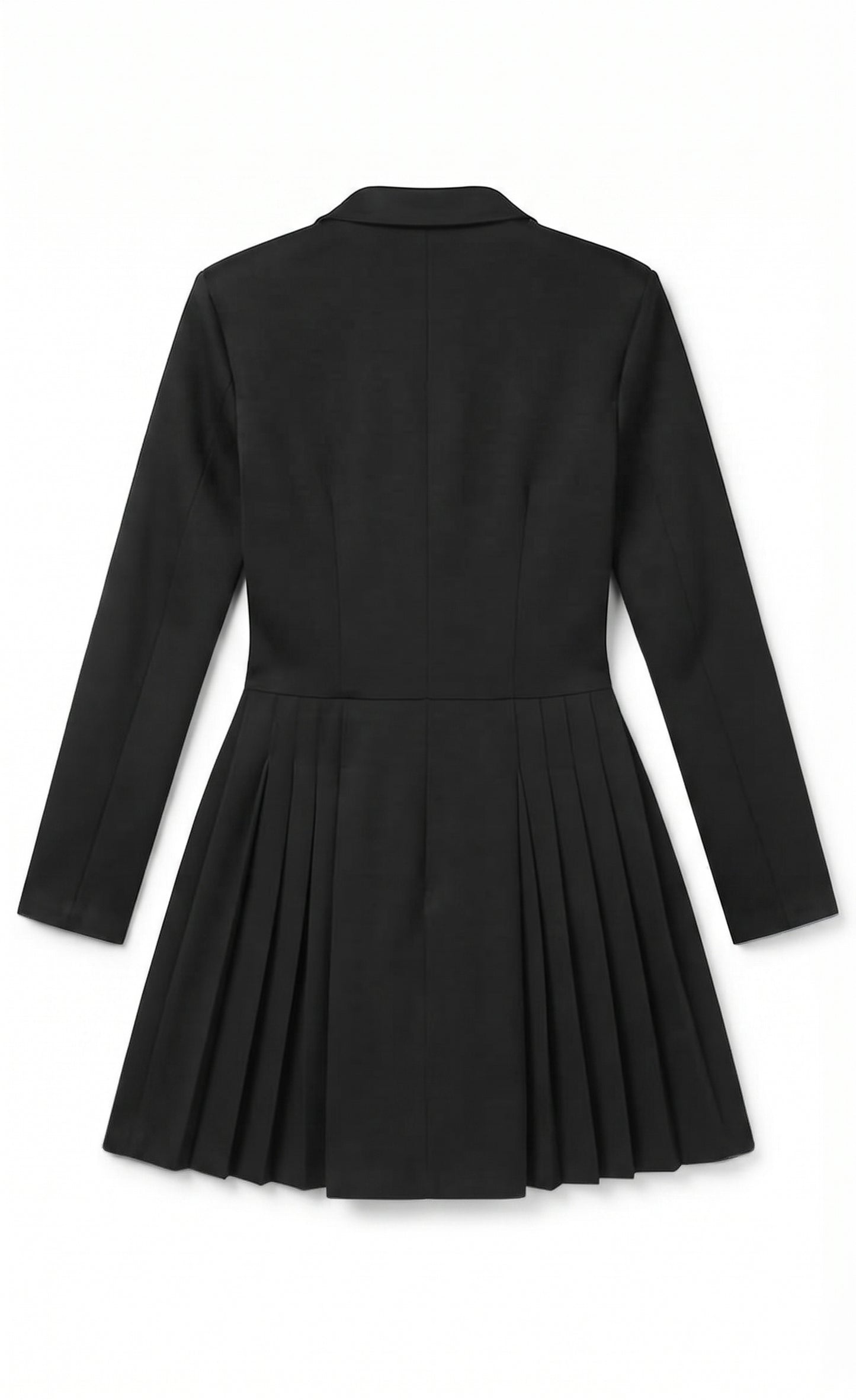 Women's Elegant Deep V-Neck Long Sleeve Button Pleated Mini Blazer Dress Size Large