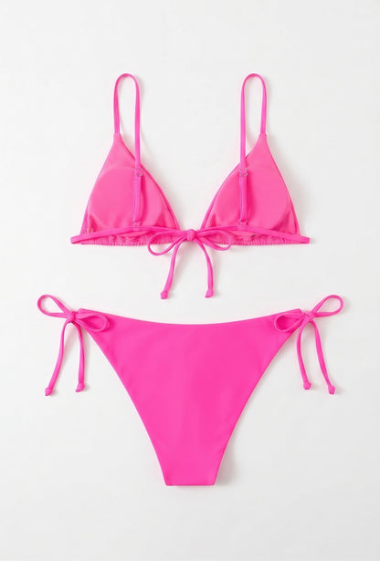 ZAFUL Women's Floral Triangle String Bikini – Pink, Size Medium