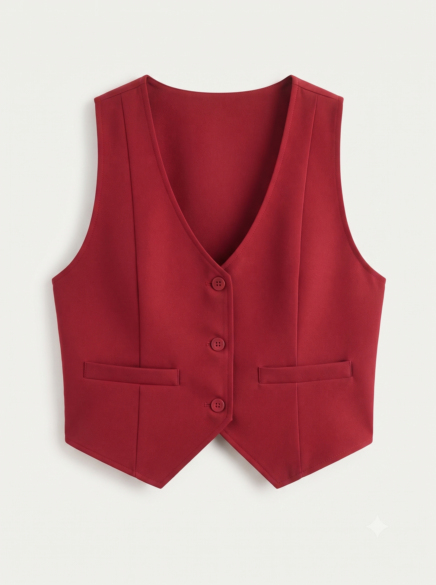 Women's SweatyRocks  V Neck Sleeveless Blazers Burgundy Size Small