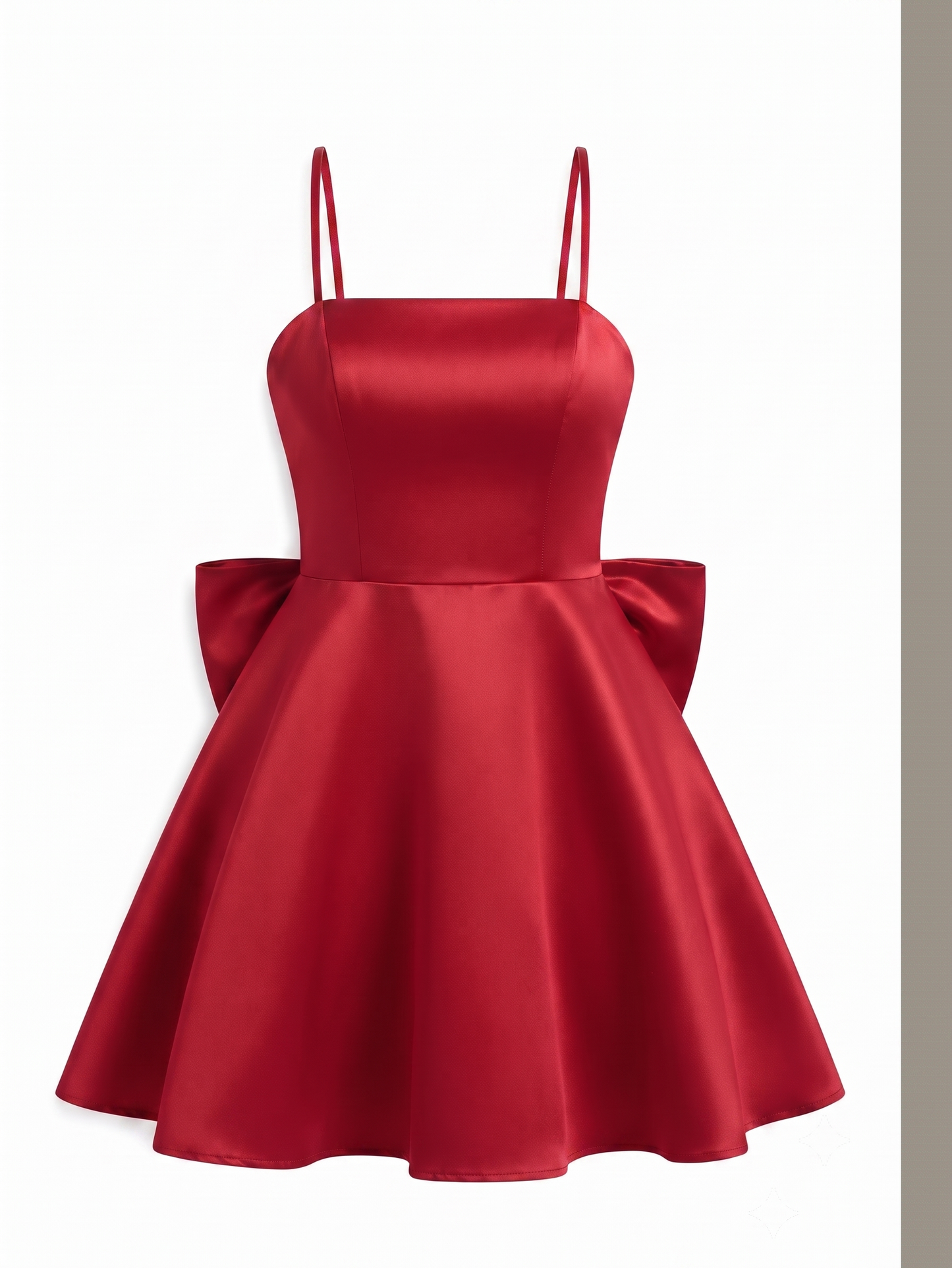 Women's WDIRARA Satin Bow Mini Dress Burgundy size L