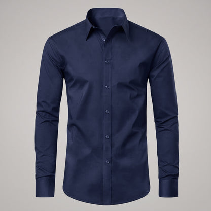 3-Pack Men's Long Sleeve Classic Dress Shirts (Black, Navy, White) Size Small