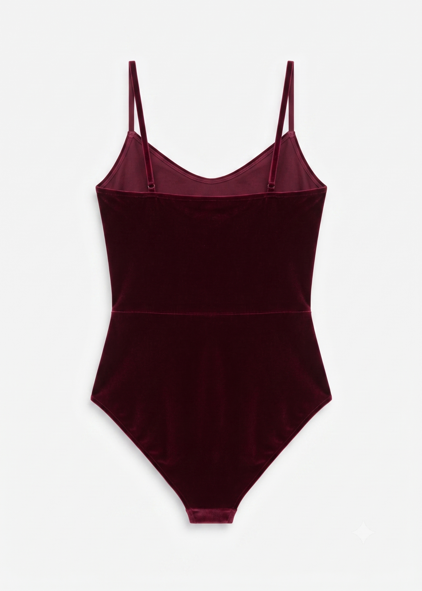 Women's Nihsatin Sexy V-Neck Velvet Bodysuits Burgundy Size Large