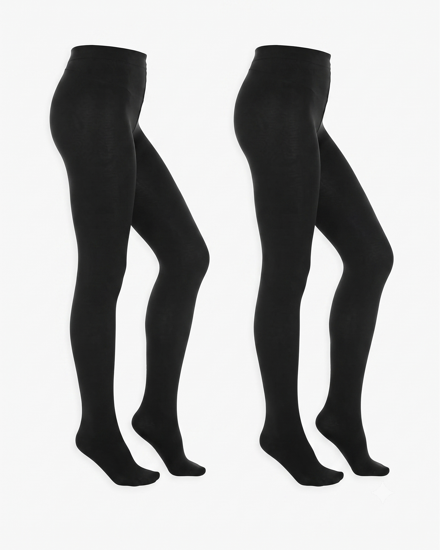 Women's Citystl Opaque Black Tights 80D Tummy Compression Plus Size Tights Pantyhose Black-S/M