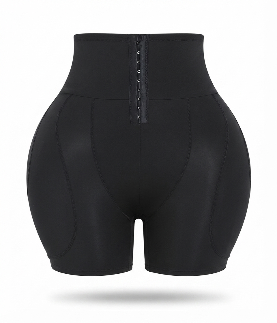 Women's Figninget Hip Pads Shapewear Tummy Control Padded Underwear Black Size XL