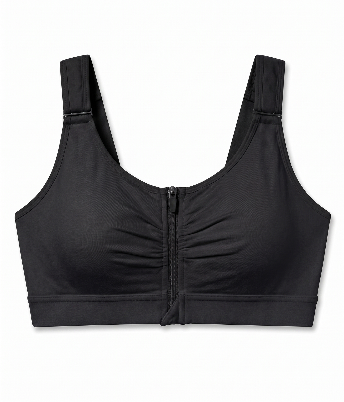 Women's BRABIC Zip Front Closure Everyday Bra – 2-Pack, Black & White, Small