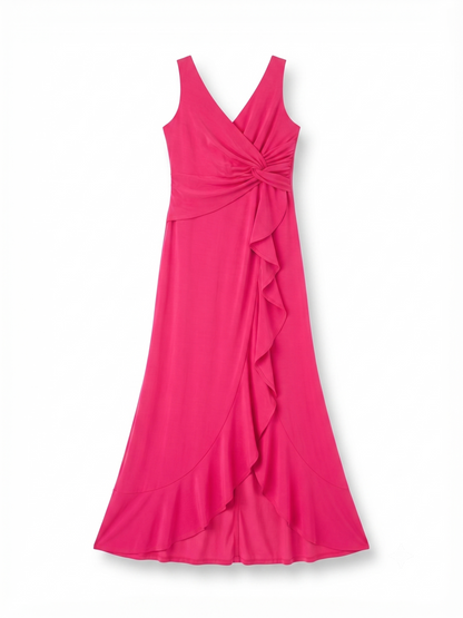 Women's FQA Long Formal Gown and Evening Dress Magenta Size Medium Open Package