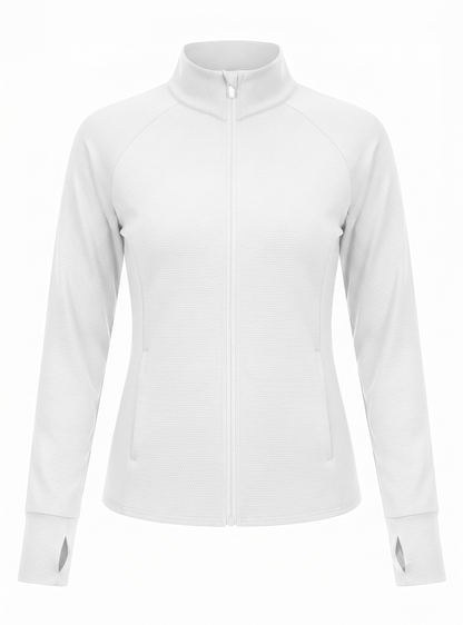 Women's Vldnery UPF 50+ Sun Protection Athletic Ruched Jacket White Small