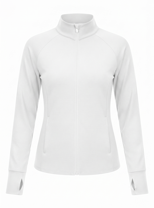 Women's Vldnery UPF 50+ Sun Protection Athletic Ruched Jacket White Small