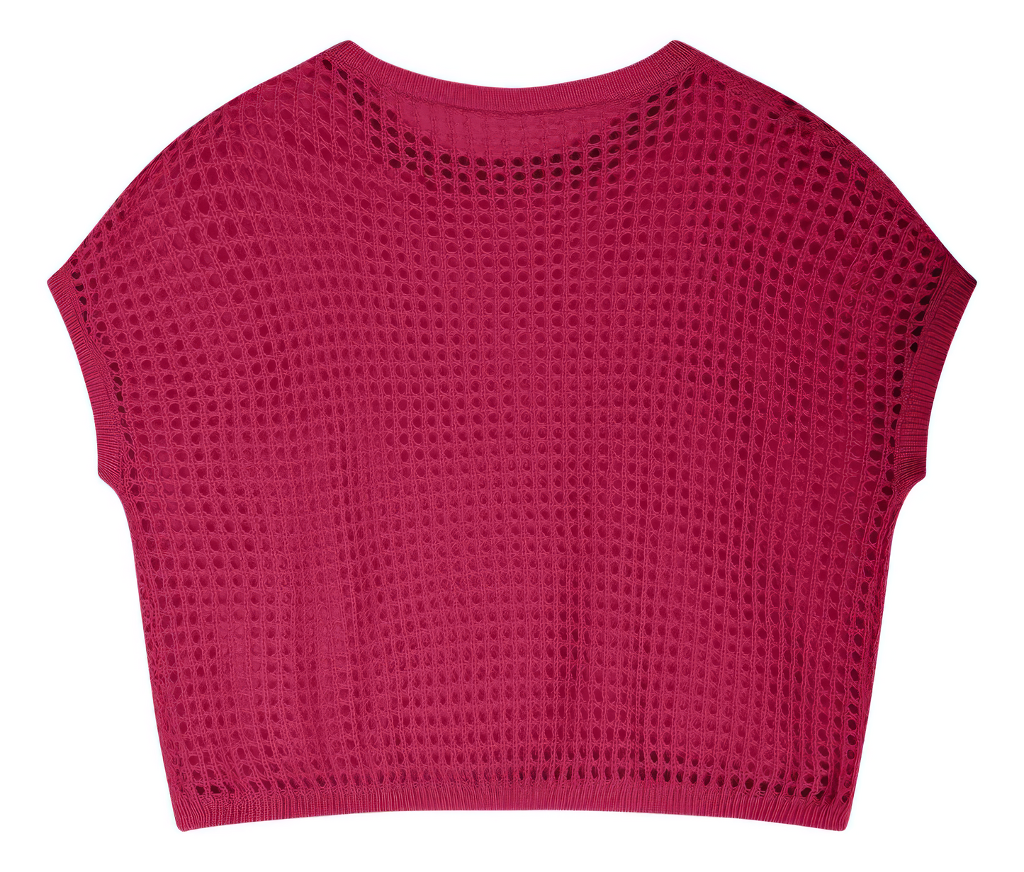 Women's Summer Jersey Cover-Up Five-Sleeve Beach Dress Dark Hot Pink Large
