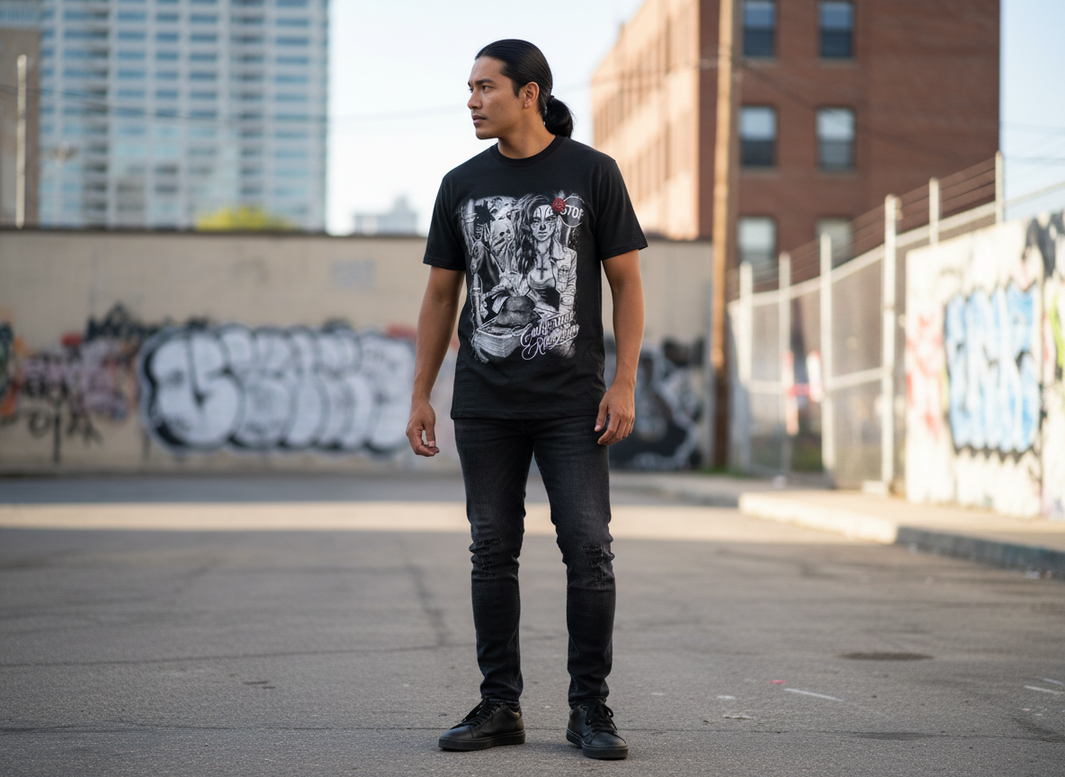 Chicano-Style Graphic T-Shirt - California Kingdom