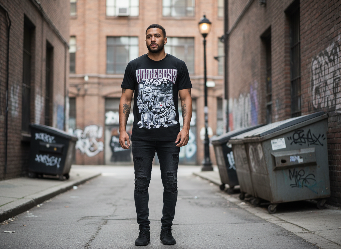 Chicano-Style Graphic T-Shirt - Thug Life