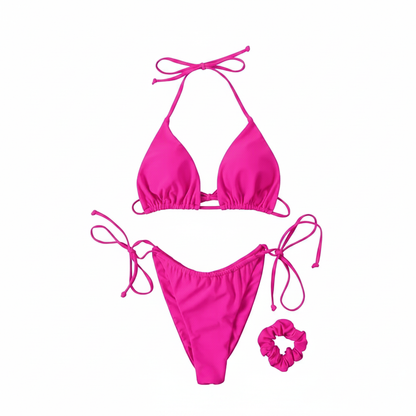 Women's SUUKSESS String Triangle Bikini Set – Hot Pink (Small)