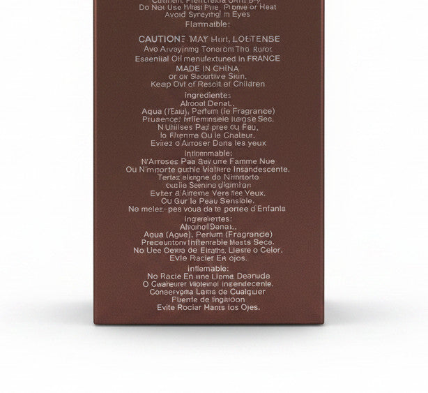 Sexy brown 717 men's eau de parfum bottle with silver accents