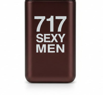 Sexy brown 717 men's eau de parfum bottle with silver accents