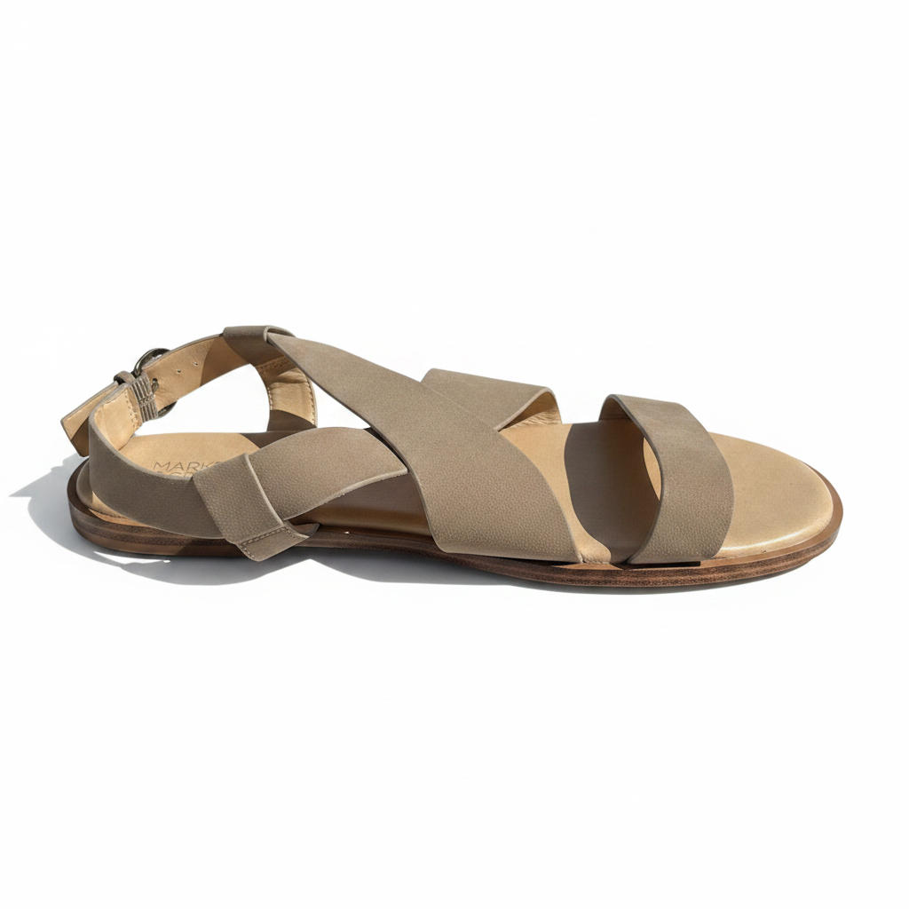 Women's Market And Spruce Criss-Cross Light Brown Strappy Sandals Size 9