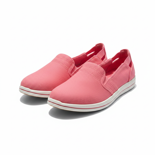 Women's Cloudsteppers Clarks Breeze Step Bright Coral Corail Brilliant Canvas Size 7