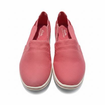 Women's Cloudsteppers Clarks Breeze Step Bright Coral Corail Brilliant Canvas Size 7