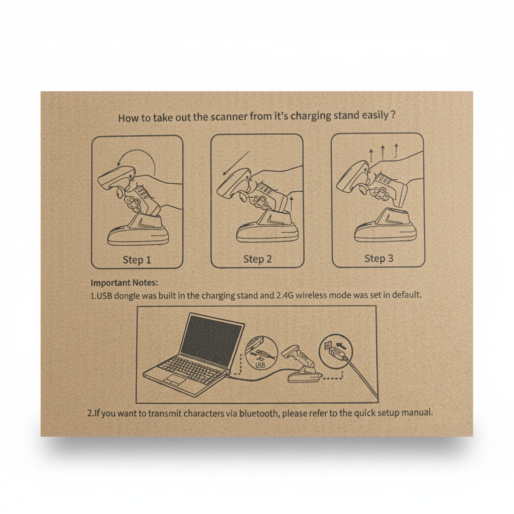 NetumScan Wireless Barcode Scanner (Open Package) Model NS-1288