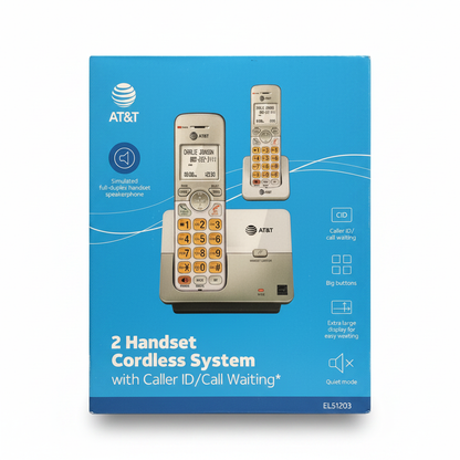 AT&T 2 Handset Cordless Phone System (Open Package) Model EL51203
