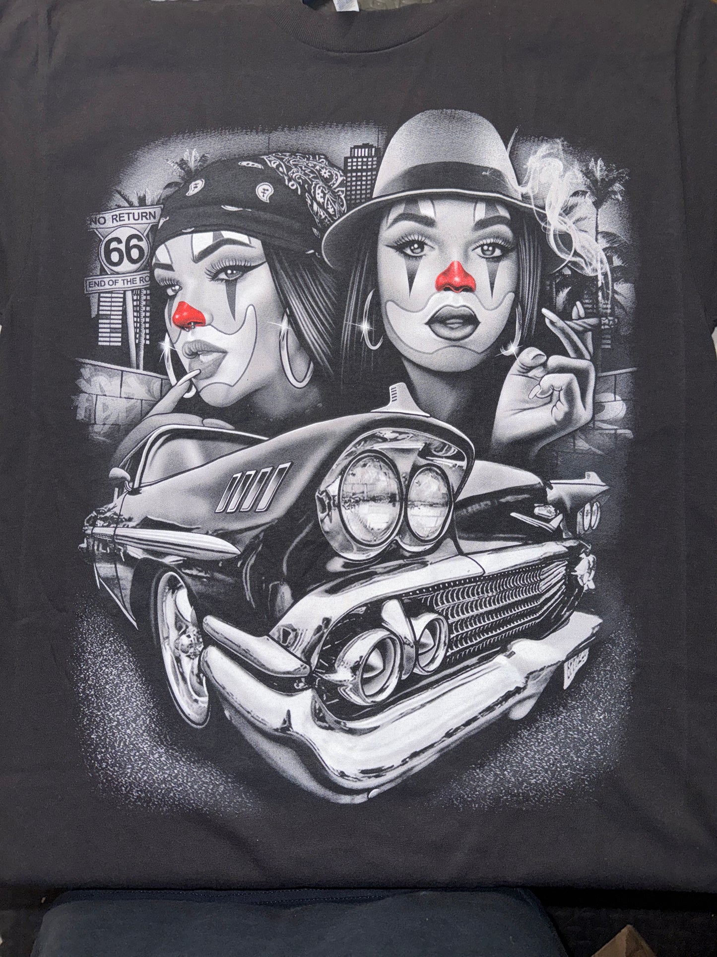 Chicano-Style Graphic T-Shirt - Tears of a Clown