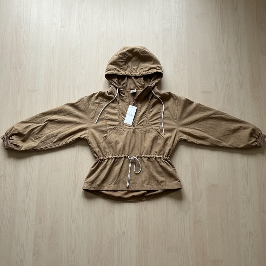 NWT CALIA Women's Hooded Windbreaker – Size XXL, Tan Brown