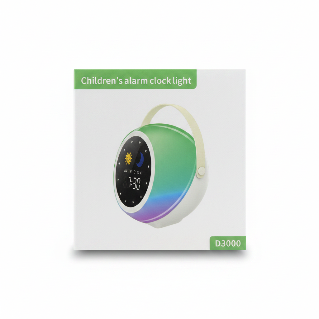 Children's Alarm Clock with Night Light – D3000 Kids Bedside Clock
